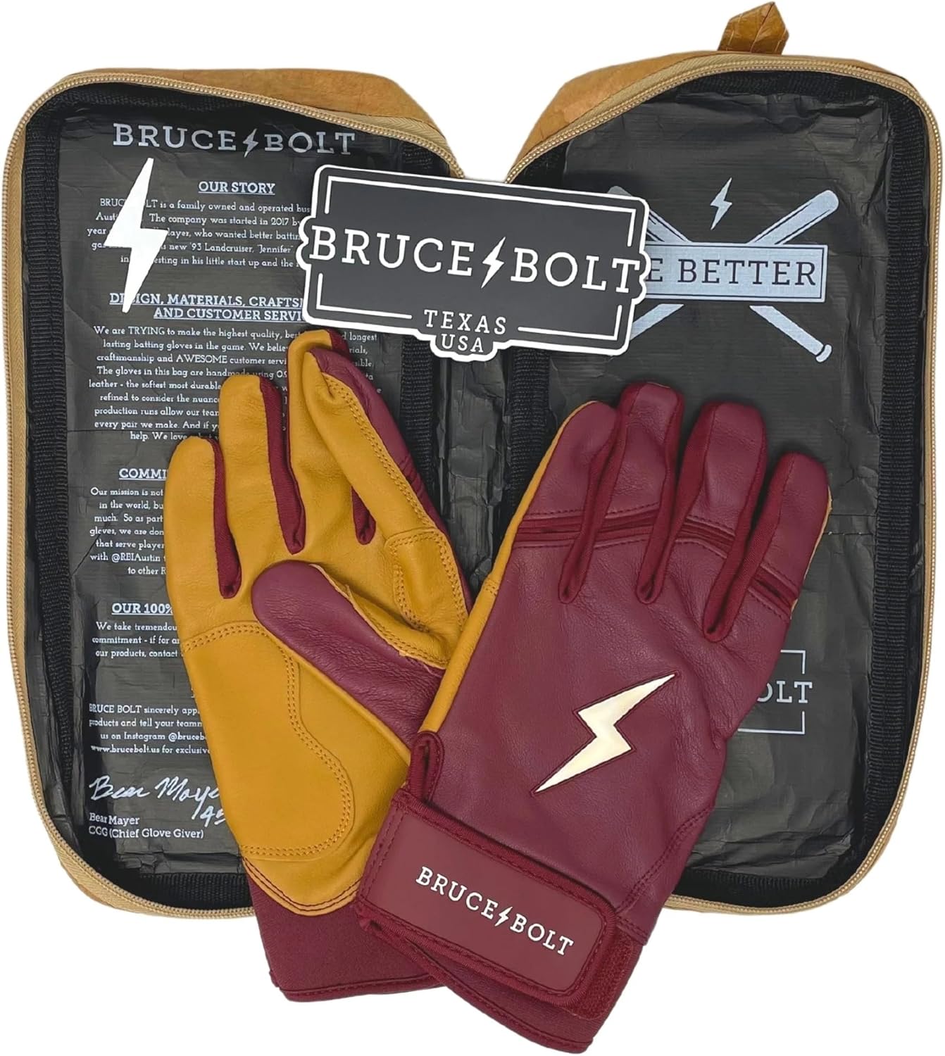BRUCE BOLT Original Series Short Cuff Batting Gloves