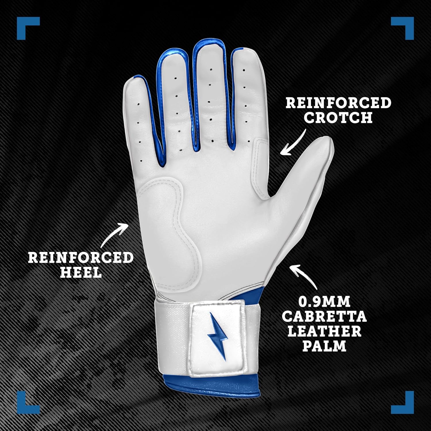 BRUCE BOLT Chrome Series Long Cuff Batting Gloves