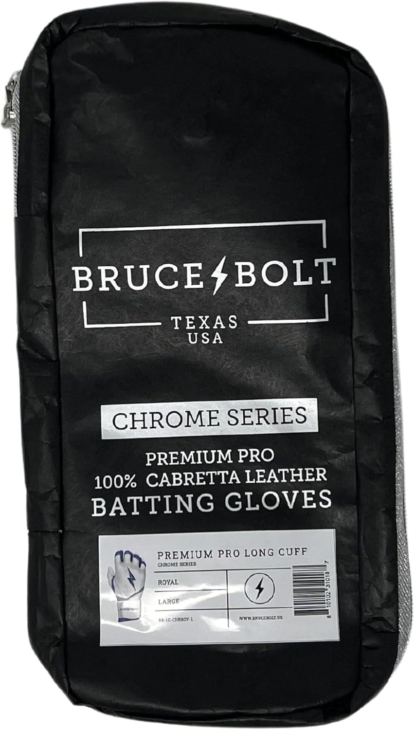 BRUCE BOLT Chrome Series Long Cuff Batting Gloves