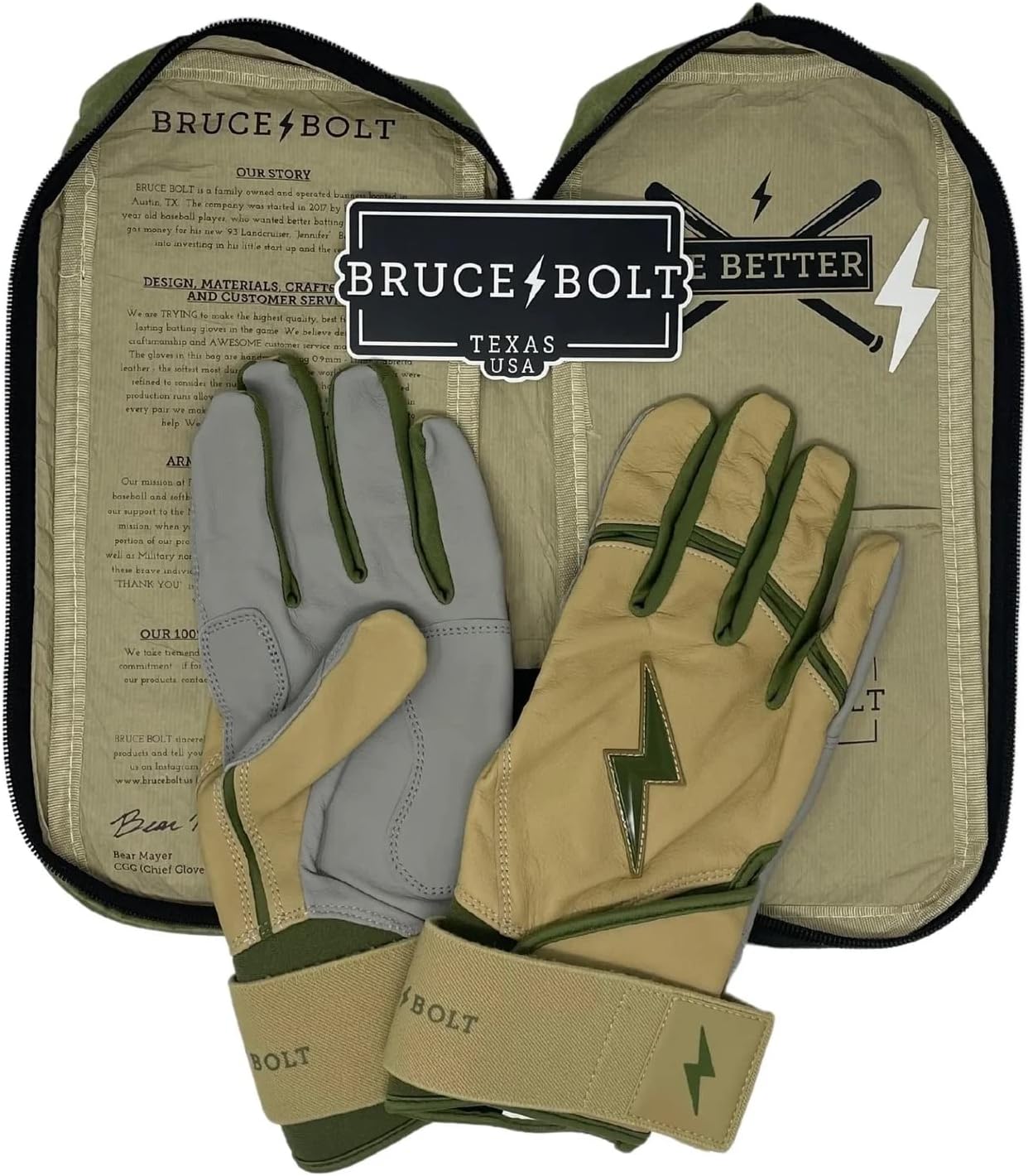 BRUCE BOLT Signature Series Long Cuff Batting Gloves