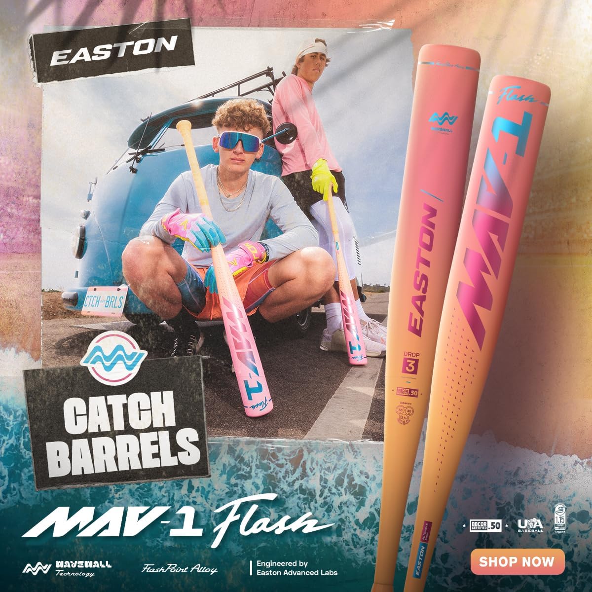 2026 Easton MAV1 Flash Baseball Bat | USSSA |