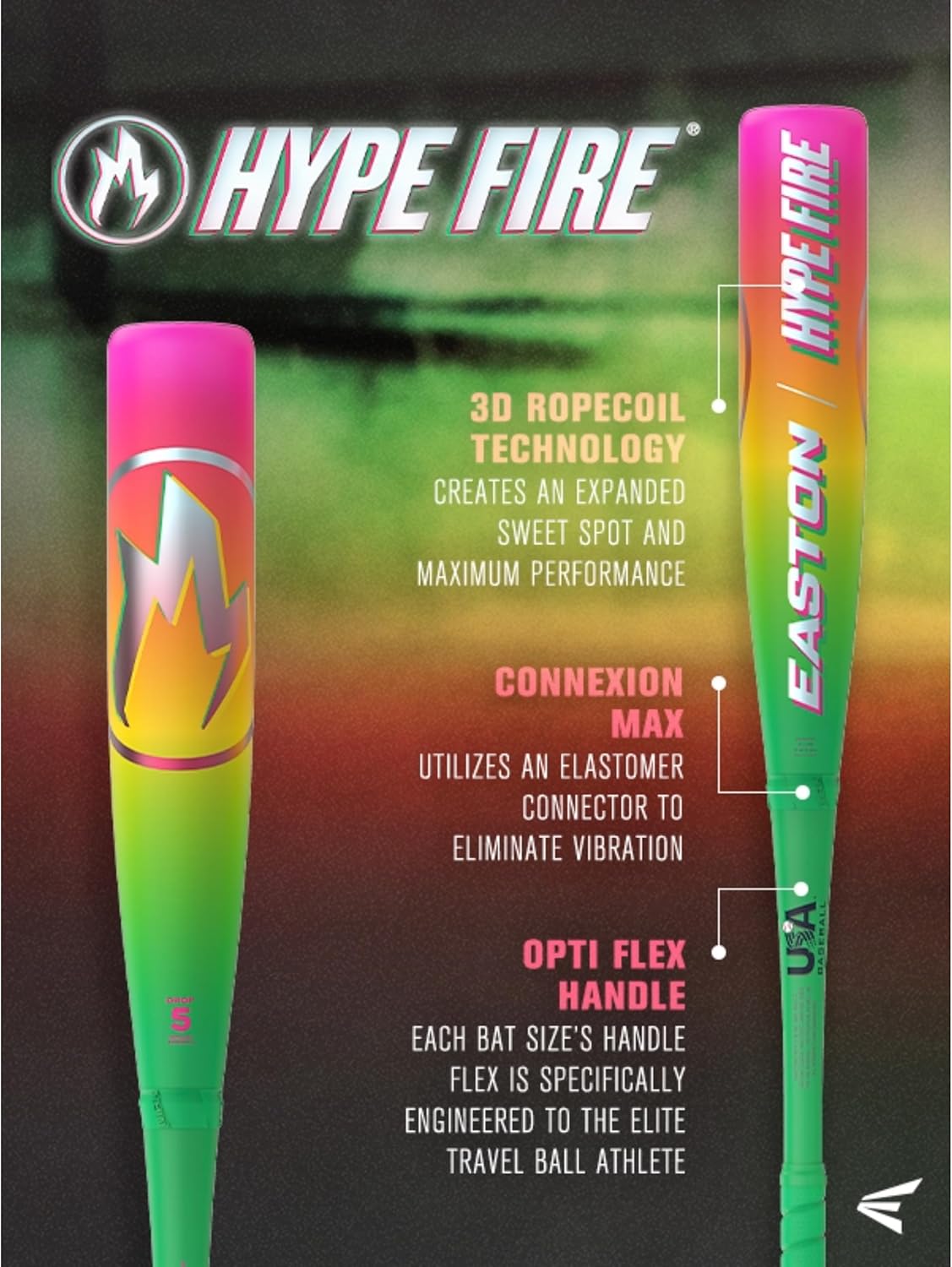 2026 Easton Hype Fire Baseball Bat | USA